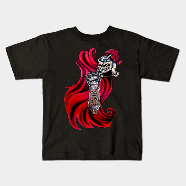 Wolf Knight Kids T-Shirt by INKmagineandCreate